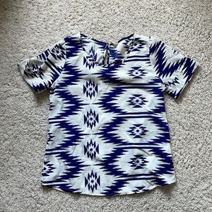 Blue and white top. Very soft material - size medium.